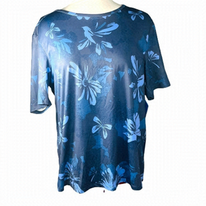 COLUMBIA Chill River short sleeve shirt back keyhole openings blue size S